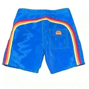 Sundek Blue  Board Shorts with Rainbow Stripes,